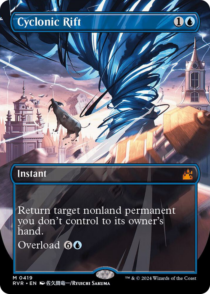 Cyclonic Rift (Anime Borderless) #419 M - Ravnica Remastered Pokemon card