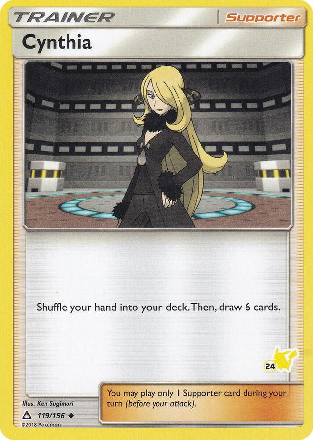 0119 Cynthia - 119/156 (#24 Pikachu Stamped) Promo Battle Academy