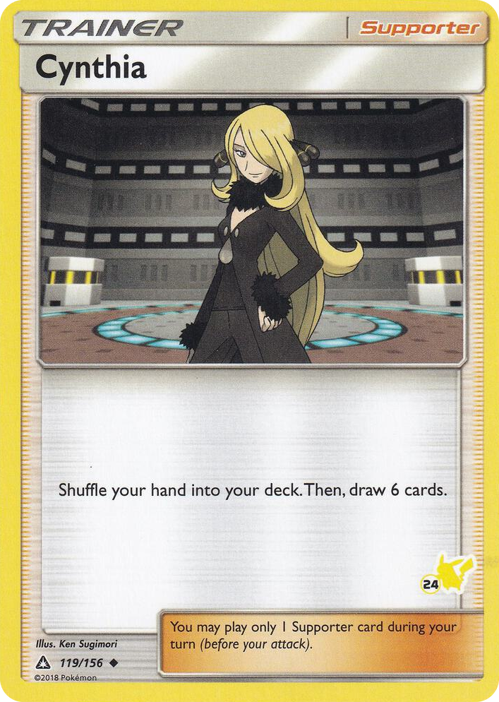 0119 Cynthia - 119/156 (#24 Pikachu Stamped) Promo Battle Academy
