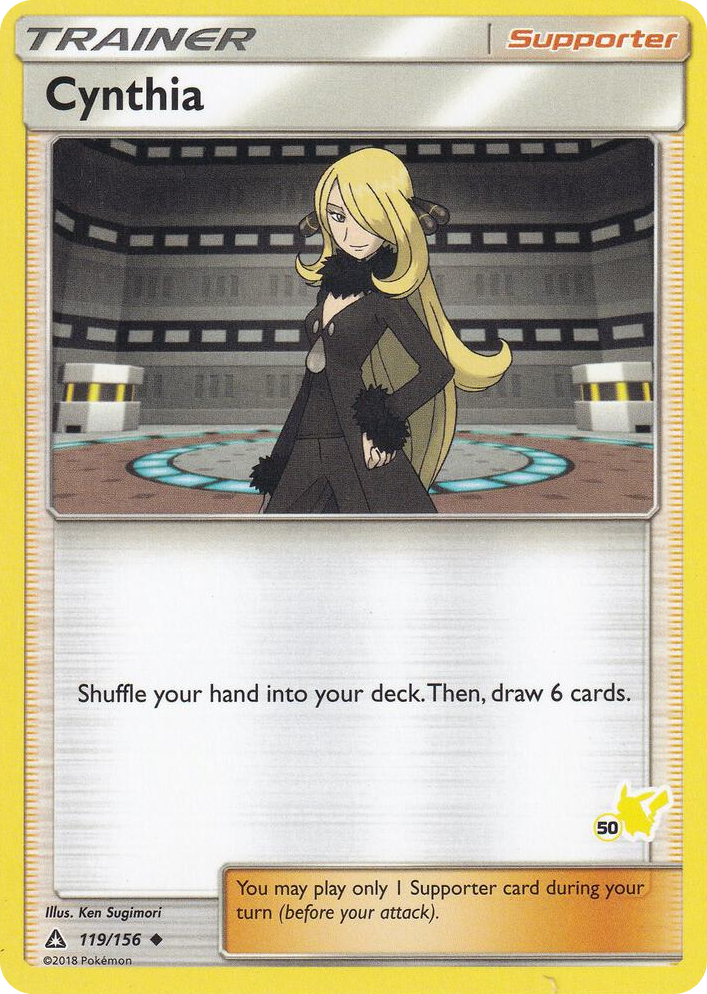0119 Cynthia - 119/156 (#50 Pikachu Stamped) Promo Battle Academy