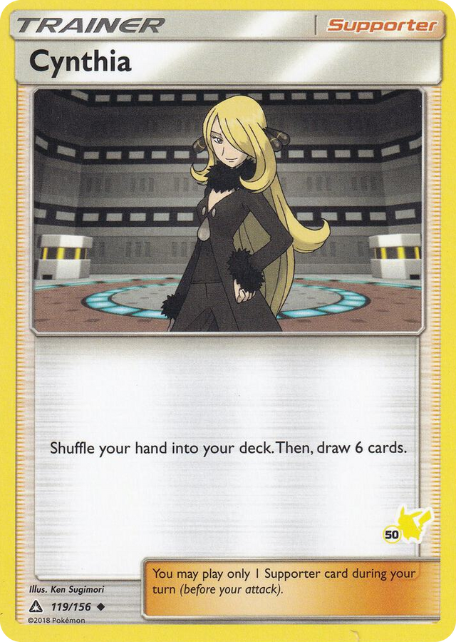 0119 Cynthia - 119/156 (#50 Pikachu Stamped) Promo Battle Academy