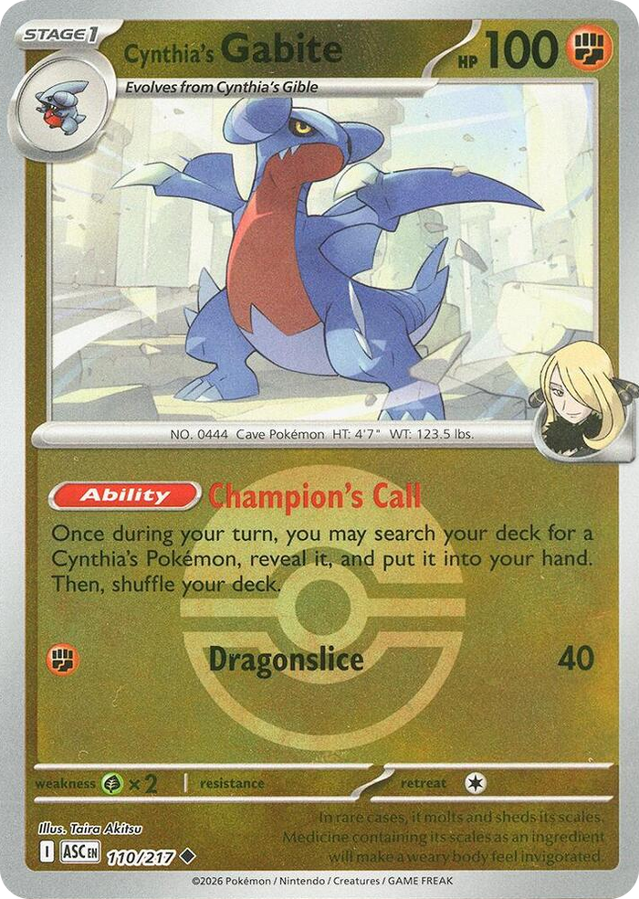0110 Cynthia's Gabite (Poke Ball) Uncommon Ascended Heroes