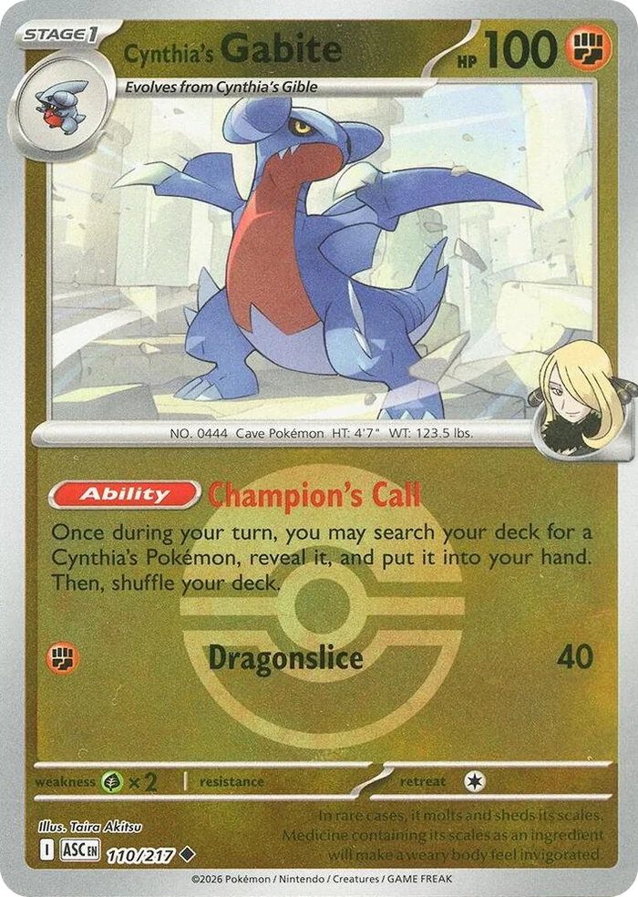 0110 Cynthia's Gabite (Poke Ball) Uncommon Ascended Heroes