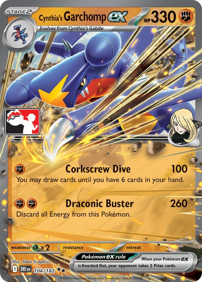 0104 Cynthia's Garchomp ex Double Rare Prize Pack Series Cards