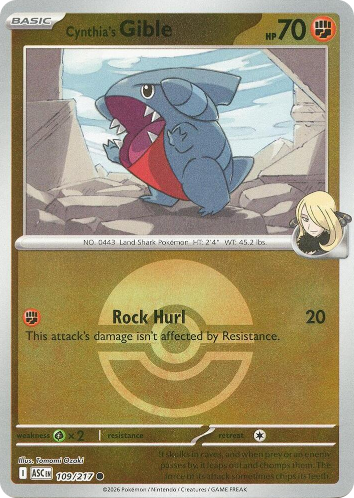 0109 Cynthia's Gible (Poke Ball) Common Ascended Heroes