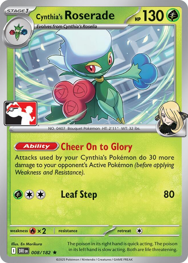 0008 Cynthia's Roserade Rare Prize Pack Series Cards