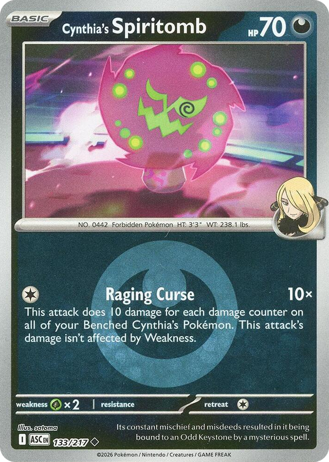 0133 Cynthia's Spiritomb - 133/217 (Energy Symbol Pattern) Uncommon Ascended Heroes