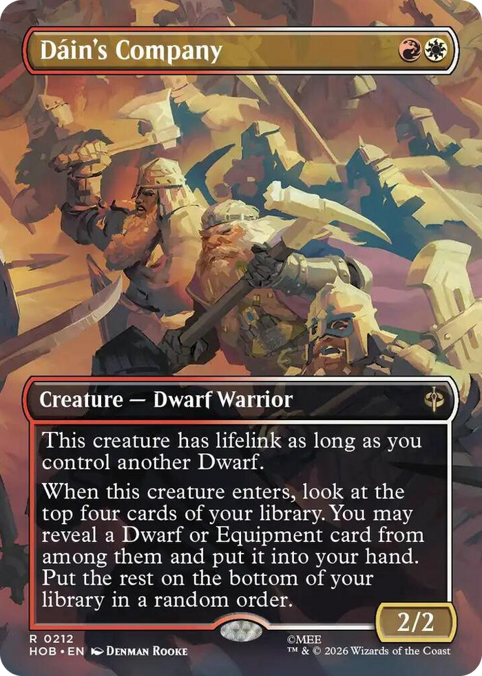 Dain's Company (Borderless) #212 R - The Hobbit Pokemon card