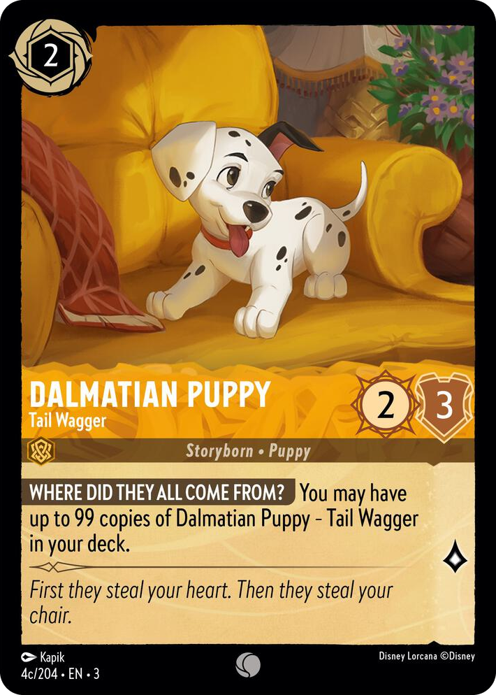 0004c Dalmatian Puppy - Tail Wagger (4c/204) Common Into the Inklands