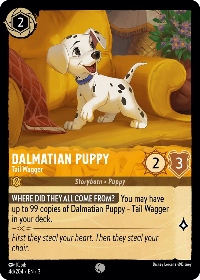 0004d Dalmatian Puppy - Tail Wagger (4d/204) Common Into the Inklands