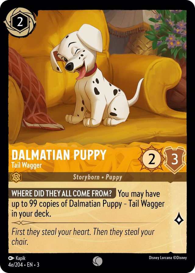 0004e Dalmatian Puppy - Tail Wagger (4e/204) Common Into the Inklands