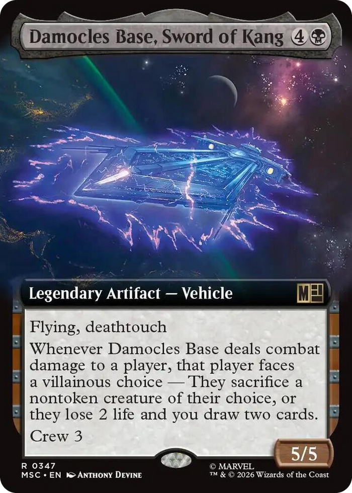 Damocles Base, Sword of Kang (Extended Art) #347 R - Commander: Marvel Super Heroes Pokemon card