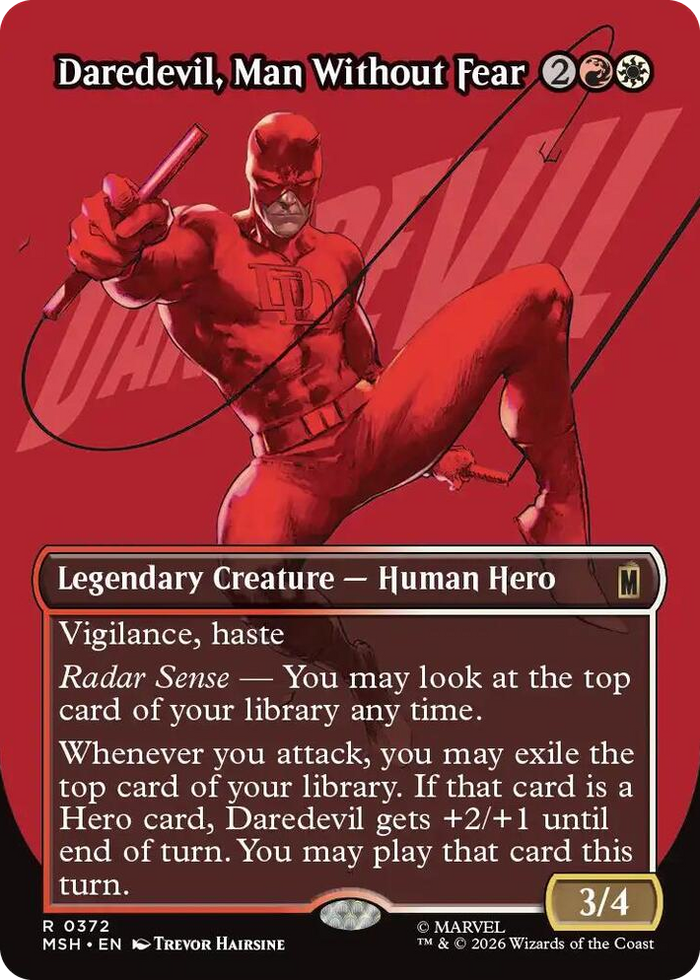 Daredevil, Man Without Fear (Borderless) (0372) #372 R - Marvel Super Heroes Pokemon card
