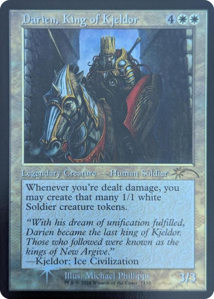 Darien, King of Kjeldor (Retro Frame) #7135 R - Secret Lair Drop Series Pokemon card