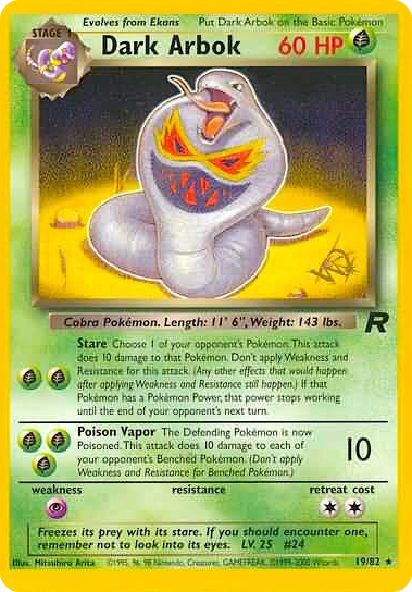 0019 Dark Arbok [W Stamped] Promo WoTC Promo