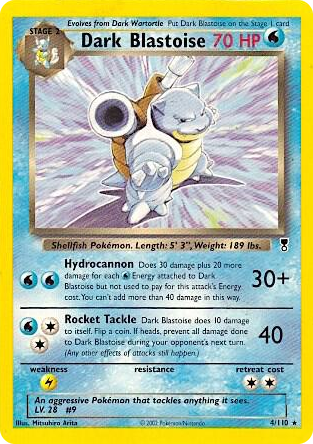 0004 Dark Blastoise - 4/110 (WotC Legendary Collection) Rare Deck Exclusives