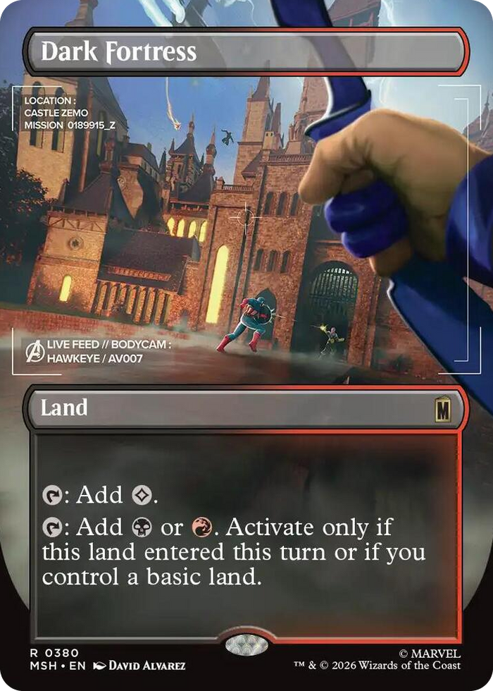 Dark Fortress (Borderless) #380 R - Marvel Super Heroes Pokemon card