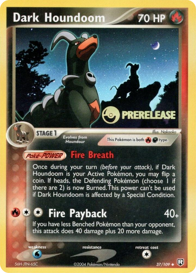 0037 Dark Houndoom - 37/109 (Prerelease) Promo Nintendo Promos
