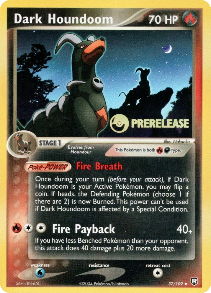 0037 Dark Houndoom - 37/109 (Prerelease) Promo Nintendo Promos