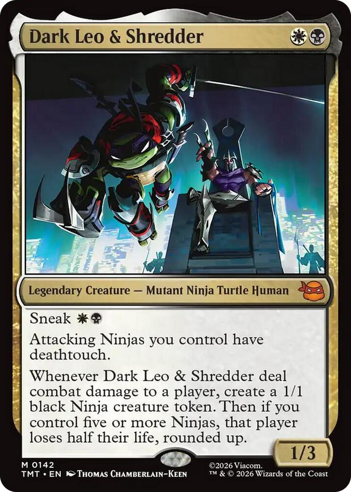 Dark Leo & Shredder #142 M - Teenage Mutant Ninja Turtles Pokemon card