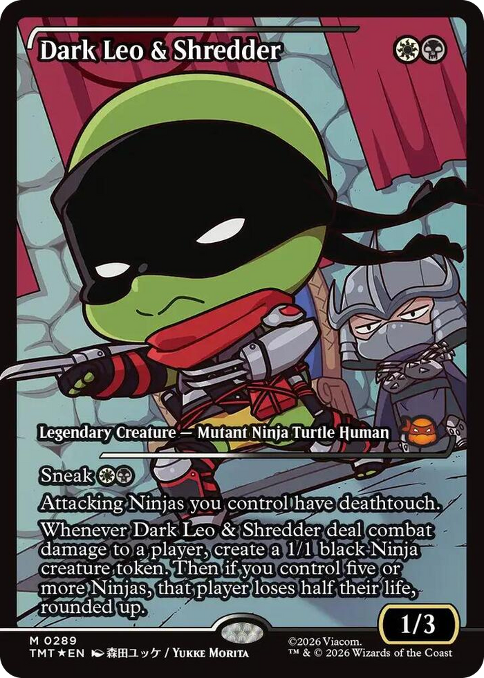Dark Leo & Shredder (Showcase) #289 M - Teenage Mutant Ninja Turtles Pokemon card