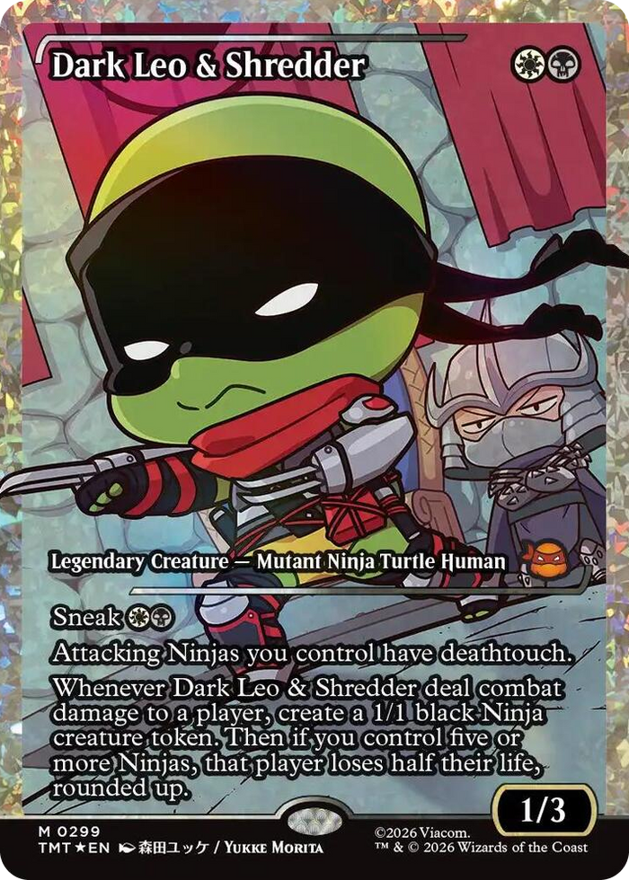 Dark Leo & Shredder (Showcase) (Fracture Foil) #299 M - Teenage Mutant Ninja Turtles Pokemon card