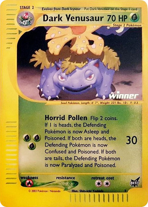0007 Dark Venusaur - 7 [Winner] Promo Best of Promos