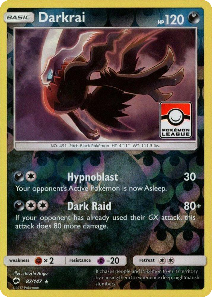 0087 Darkrai - 87/147 (Pokemon League) Promo League & Championship Cards