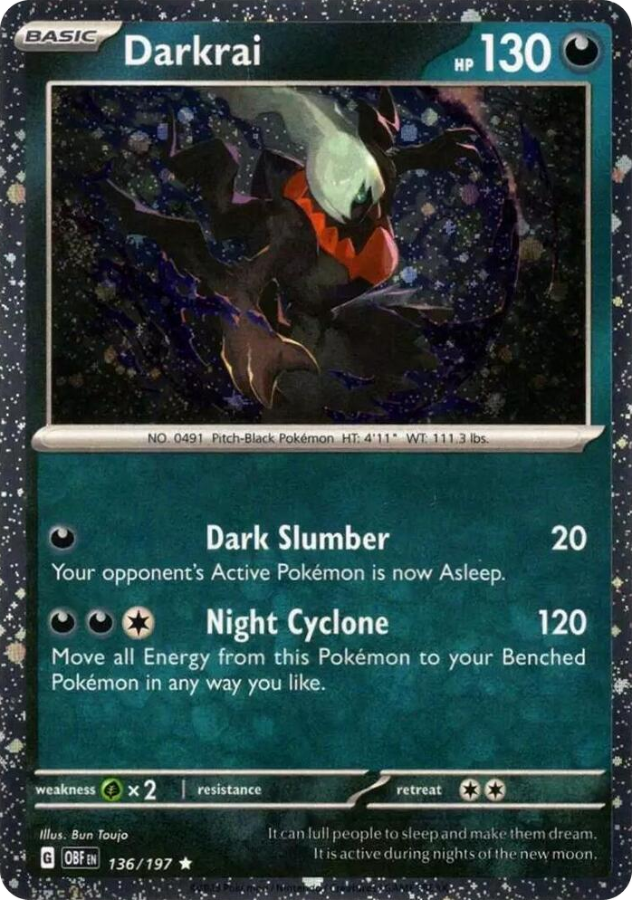 0136 Darkrai (Cosmos Holo) Rare Miscellaneous Cards & Products