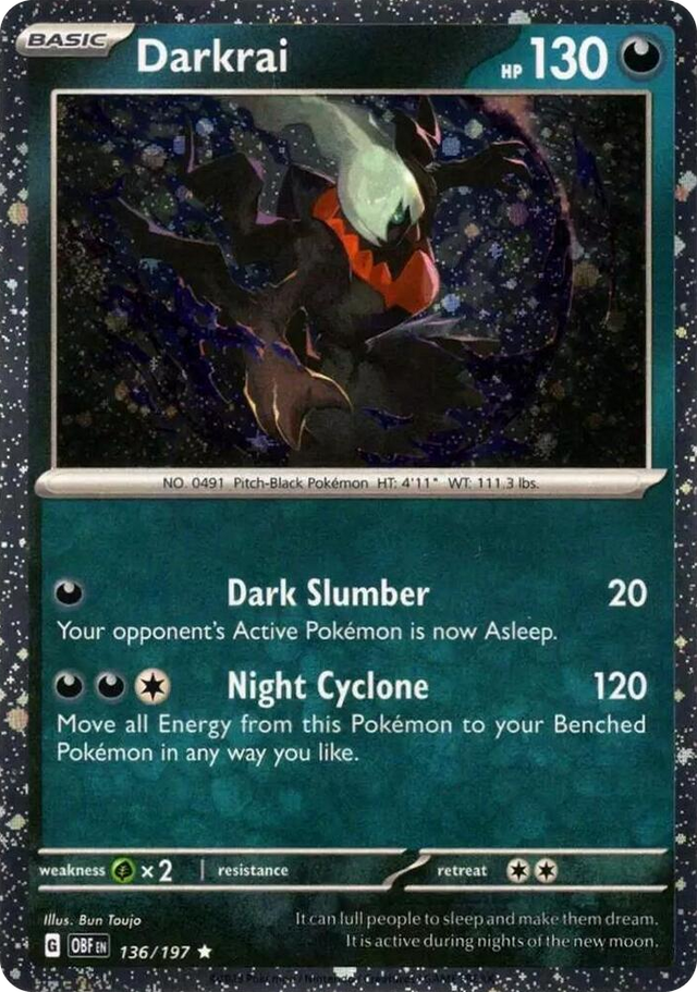 0136 Darkrai (Cosmos Holo) Rare Miscellaneous Cards & Products