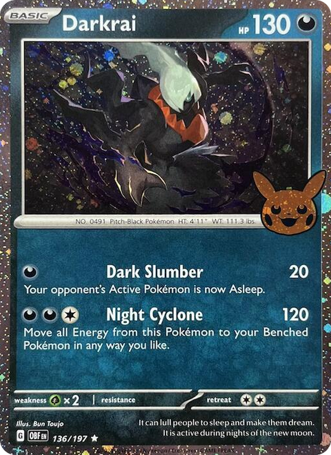 0136 Darkrai (Cosmos Holo) Holo Rare Trick or Trade BOOster Bundle 2024