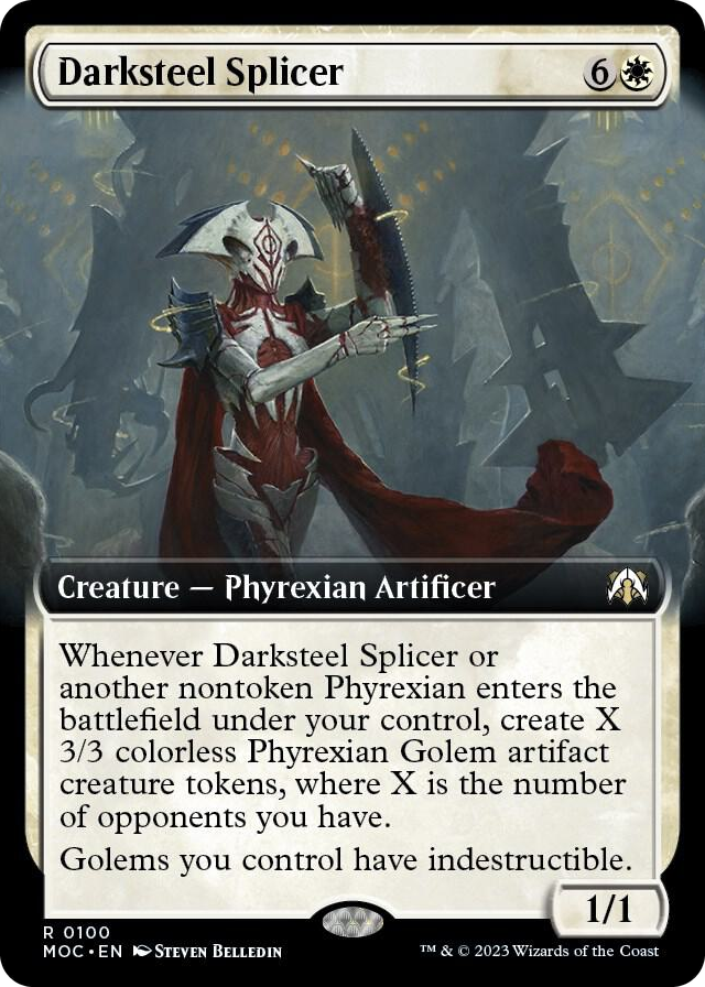0100 Darksteel Splicer (Extended Art) R Commander: March of the Machine
