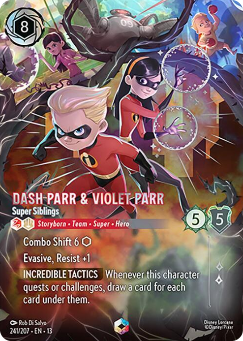 Dash Parr & Violet Parr - Super Siblings (Enchanted) #241 Enchanted - Attack of the Vine! Pokemon card