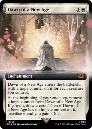 0758 Dawn of a New Age (Extended Art) (Surge Foil) M Universes Beyond: The Lord of the Rings: Tales of Middle-earth