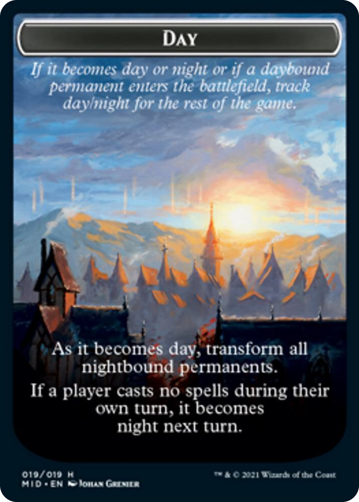 0019 Day // Night Double-Sided Token T Innistrad: Midnight Hunt