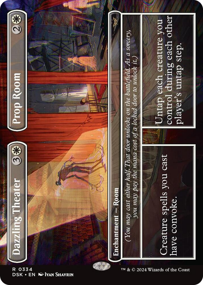 Dazzling Theater // Prop Room (Borderless) #334 R - Duskmourn: House of Horror Pokemon card