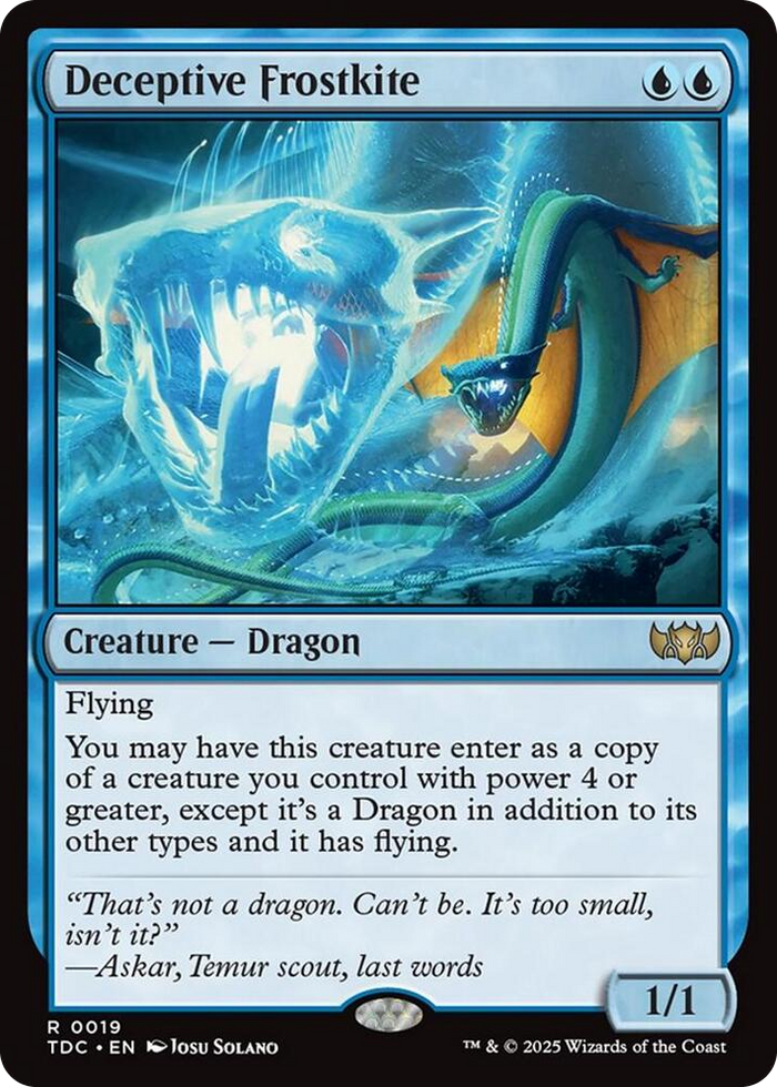 Deceptive Frostkite #19 R - Commander: Tarkir: Dragonstorm Pokemon card