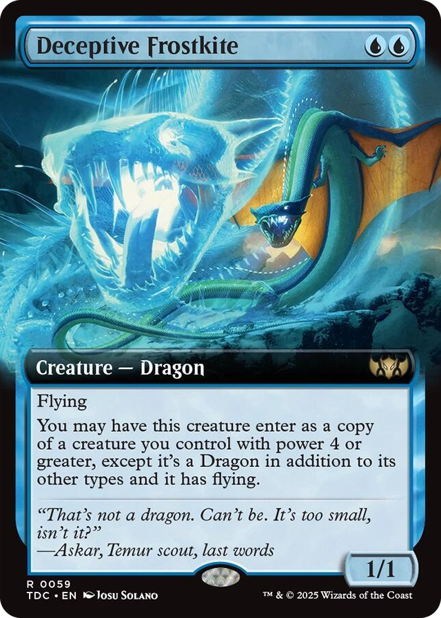 Deceptive Frostkite (Extended Art) #59 R - Commander: Tarkir: Dragonstorm Pokemon card