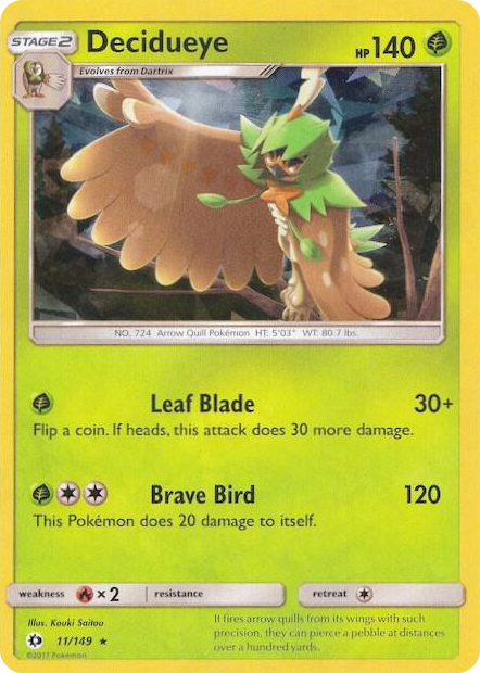 0011 Decidueye - 011/149 (Cracked Ice Holo) Holo Rare Deck Exclusives