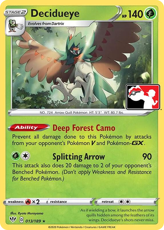 0013 Decidueye Rare Prize Pack Series Cards