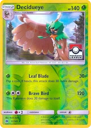 0011 Decidueye - 11/149 (Pokemon League) Promo League & Championship Cards