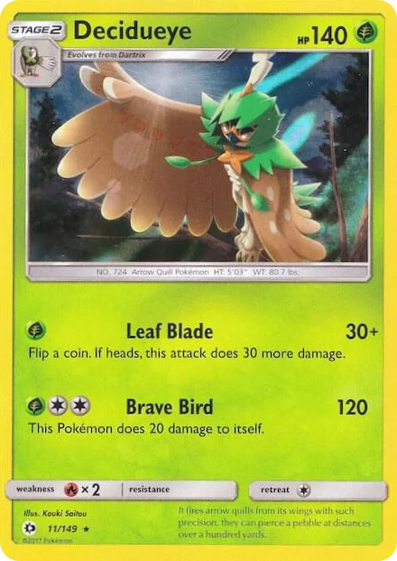 0011 Decidueye - 11/149 (Water Web Holo) Holo Rare Miscellaneous Cards & Products