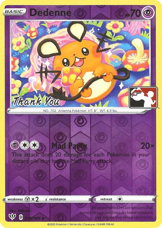 0078 Dedenne - 78/189 (Pokemon League) [Thank You] Promo League & Championship Cards