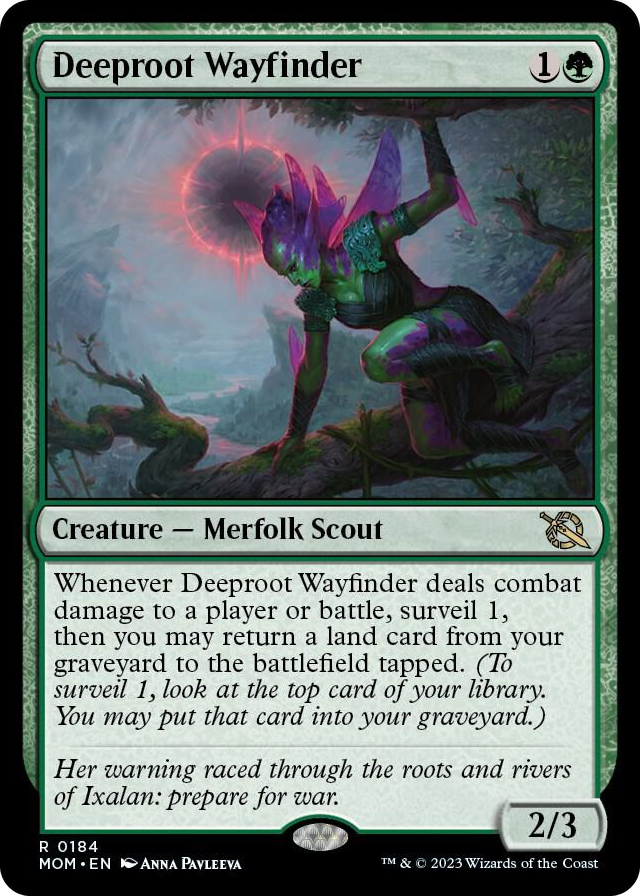Deeproot Wayfinder #184 R - March of the Machine Pokemon card
