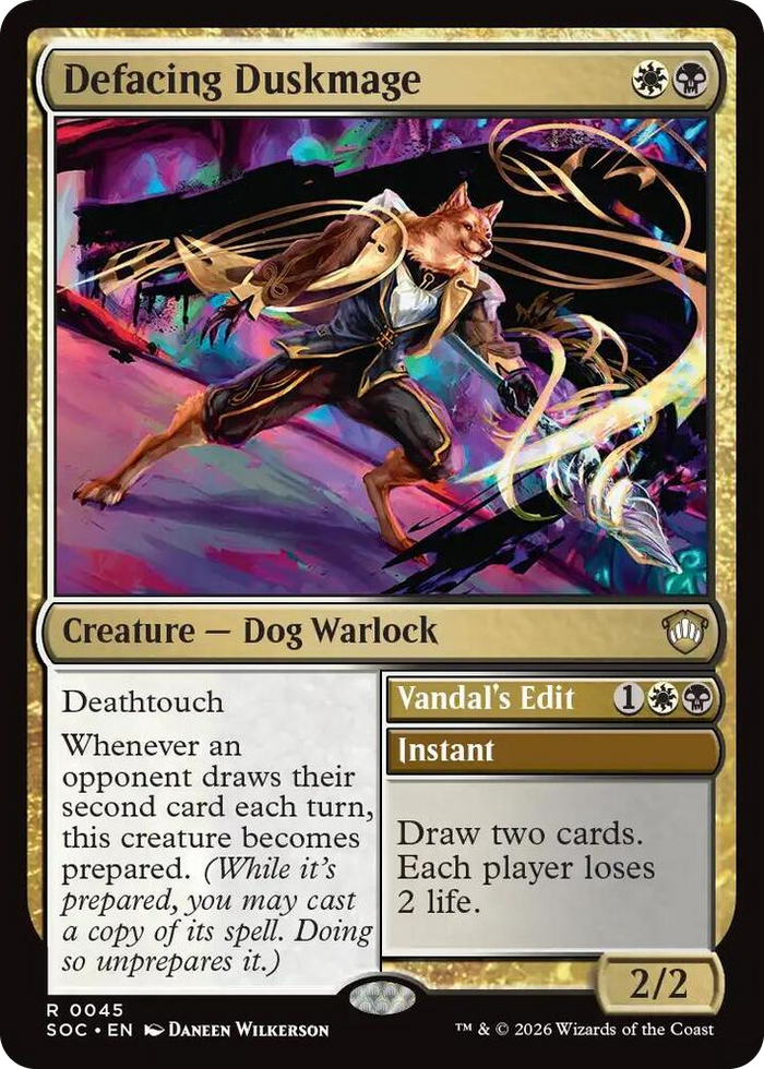 Defacing Duskmage #45 R - Commander: Secrets of Strixhaven Pokemon card