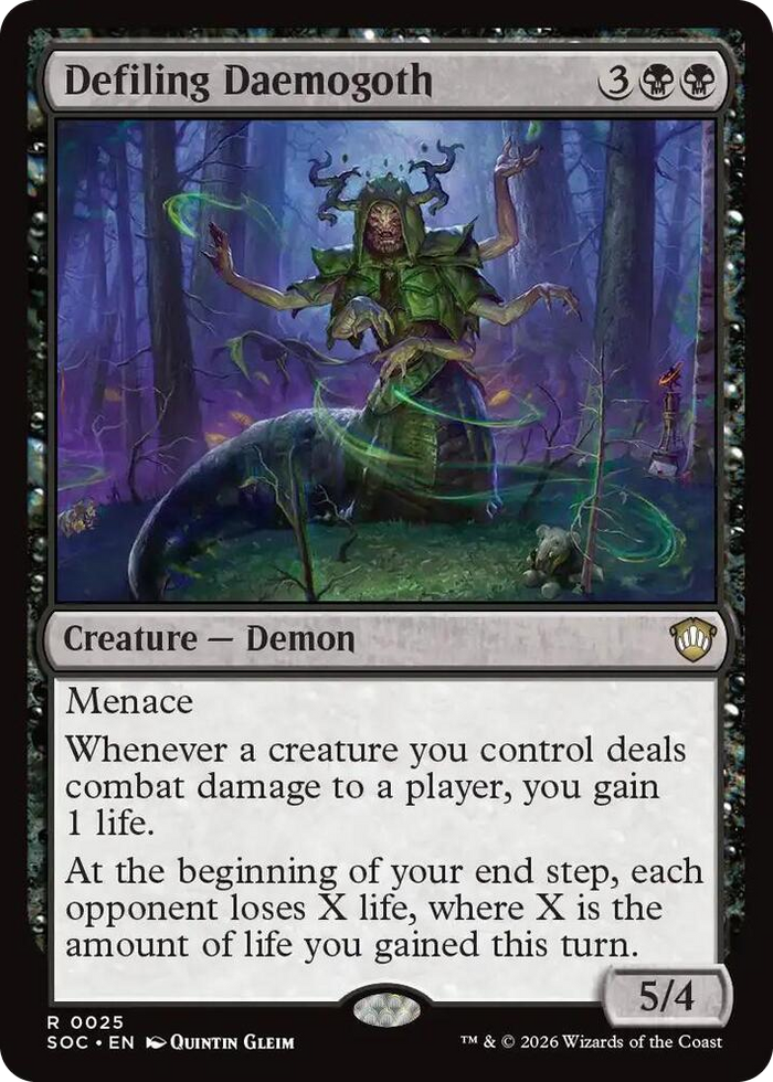 Defiling Daemogoth #25 R - Commander: Secrets of Strixhaven Pokemon card