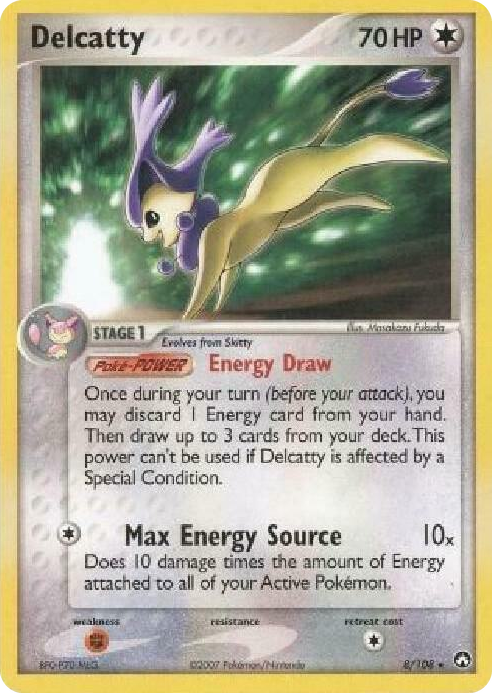 0008 Delcatty - 8/108 (EX Power Keepers) Rare Deck Exclusives