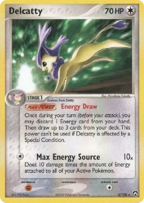0008 Delcatty - 8/108 (EX Power Keepers) Rare Deck Exclusives