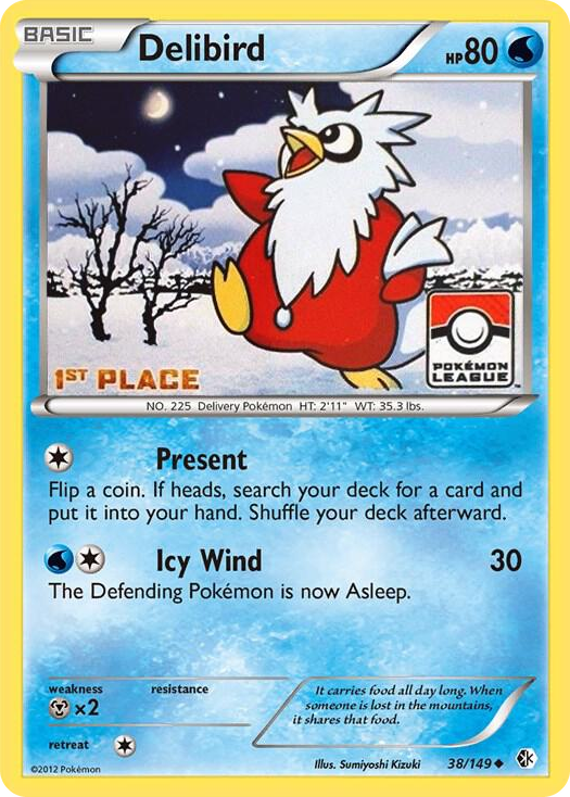 0038 Delibird - 38/149 (Pokemon League) [1st Place] Promo League & Championship Cards
