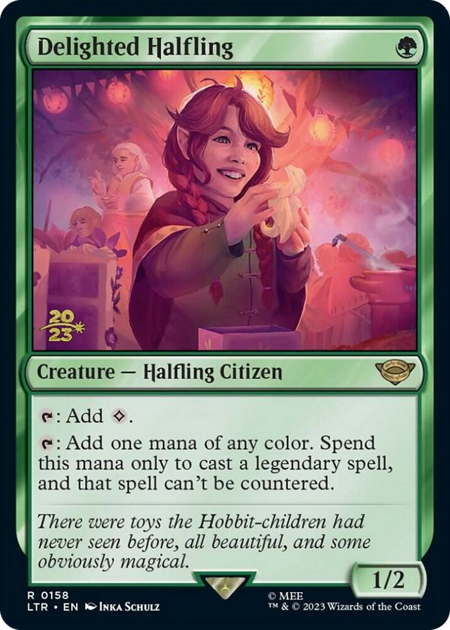 0158 Delighted Halfling (0158) R Prerelease Cards